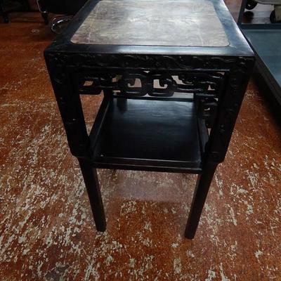 Chinese Antique Marble Inset Side Table