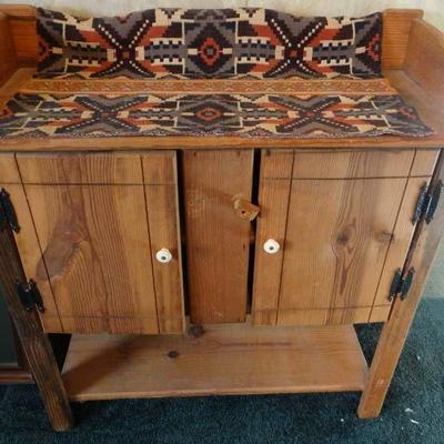 Vintage 2 drawer wooden cabinet.