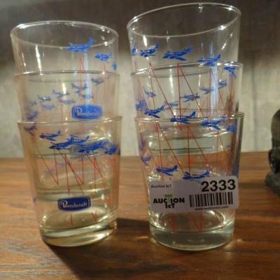 6- Beechcraft drinking glasses.