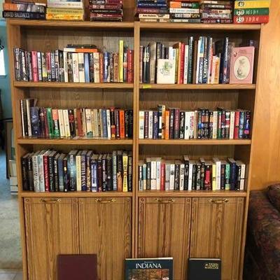 Assorted Books w/ 2 Bookcases