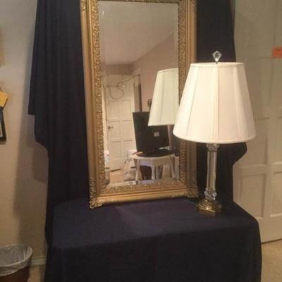 Large Mirror with Aged Metal Frame
