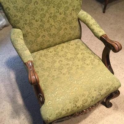 Green & Wood Arm Chair