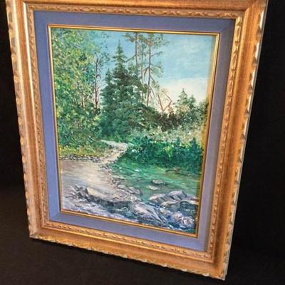 Forest brook oil painting