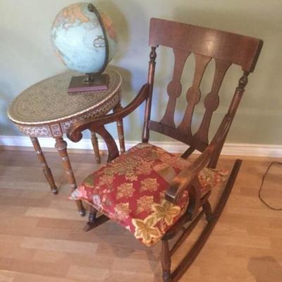 Rocking Chair with Pillow, Table
