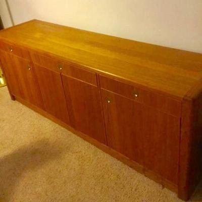Teak 3-drawer buffet with cabinet