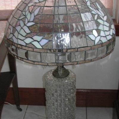 Pair of Crystal and leadlight Lamps