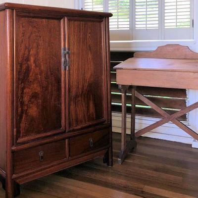 KCW060 Rosewood Storage Cabinet and Wooden Storage Desk