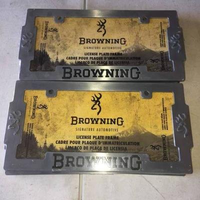 NEW Metal BROWNING License Plate Frame (10)