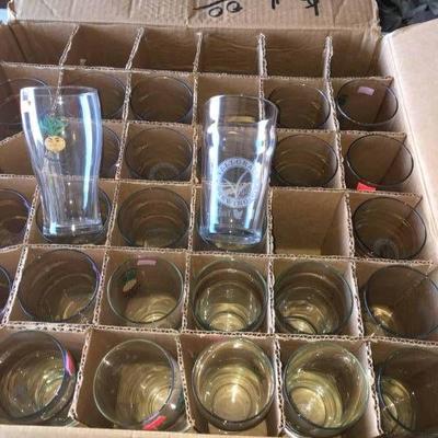 Two Beer Glasses with Logo NEW