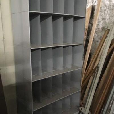 Tall Metal Divided Shelf Storage Unit - 5 Shelves ...