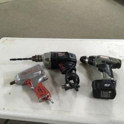 Lot of 3 Drills - 1 Impact, 1 Corded and 1 Cordles ...