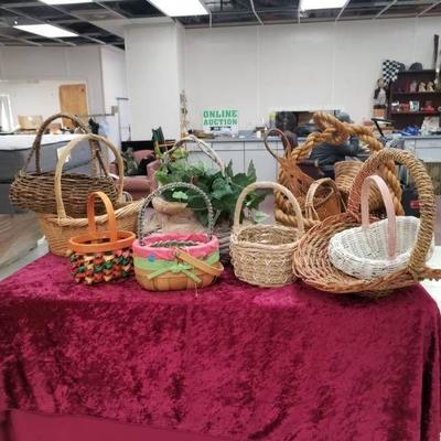 Various Lot of Baskets - All Shapes Colors Sizes