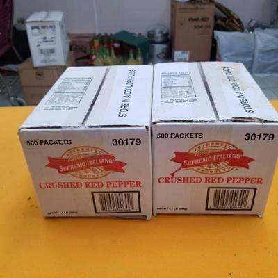 Two Cases of 500pkts ea Red Pepper Flakes