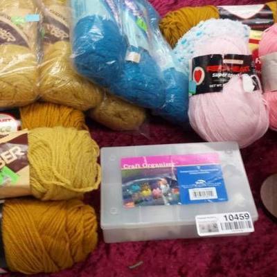 Gold, Yellow, Blues, Pinks, Yarn Lot with Misc.