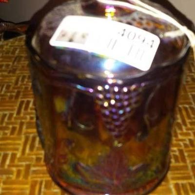 Carnival Glass Candy Dish With Lid