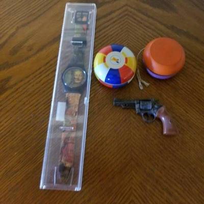 Buddah Watch, Toy Pistol, Two Yo-Yo's