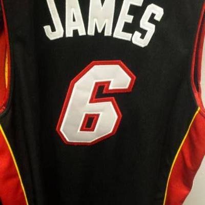 James #6 Heat Sz 50 Basketball Jersey by adidas