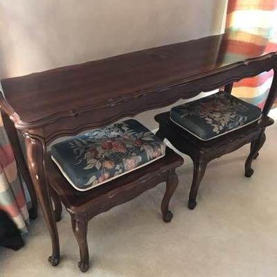 Sofa Table and Two Matching Benches