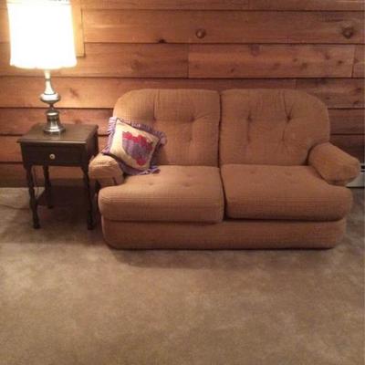 Loveseat, End Table and Lamp
