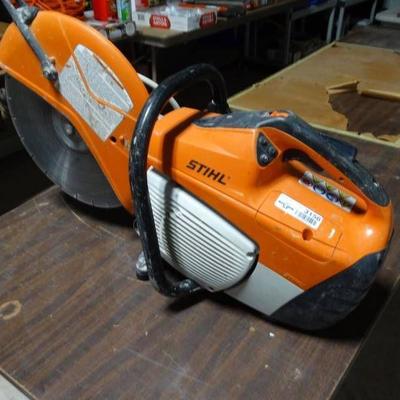 Stihl TS 500i portable gas chop saw concrete saw- ...