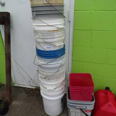 Lot of various buckets