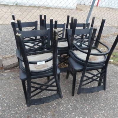 Padded metal dining chairs