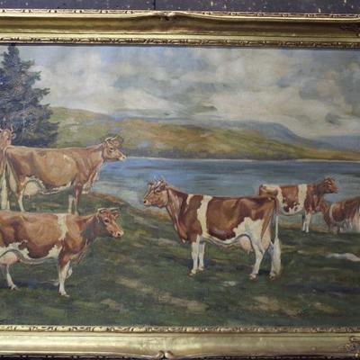 Attributed tp Edwin Megargee Original Oil on Canvas 40 1/4 x 27