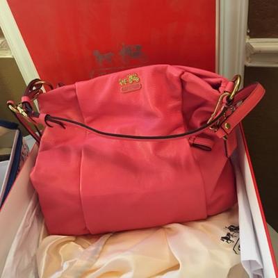 Brand NEW pink leather Coach handbag still in box!!