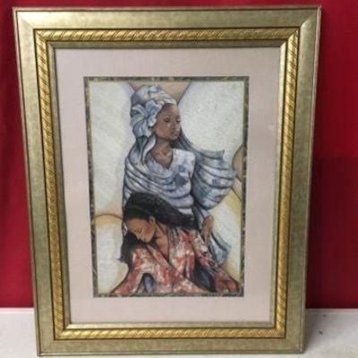 Framed and Matted Print of Ladies