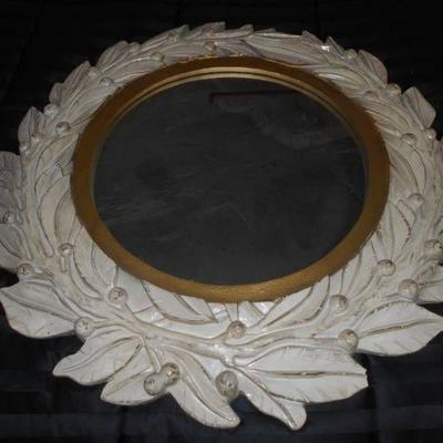 Round Mirror with Ornate Frame