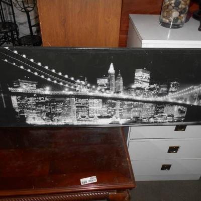 B&W Canvas Wrapped Picture of Bridge