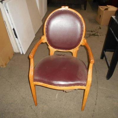 Wood Upholstered Captains Chair