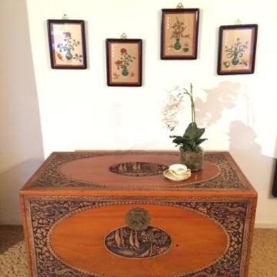 1930's Carved Chinese Wedding Trunk