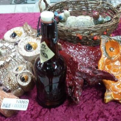 Owls and Basket Lot