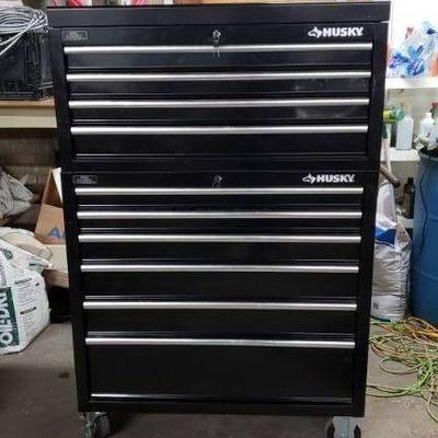 Husky Double Stack Rolling Tool Chest with Keys