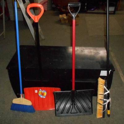 Lot of Snow Shovels and Tools