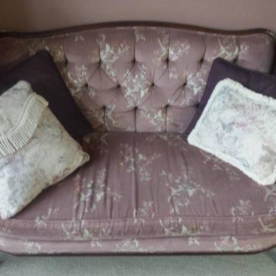 Vintage Claw Foot Setee Couch Rose Color