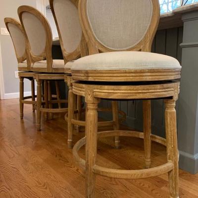 Set of Four Swivel Counter Height Stools