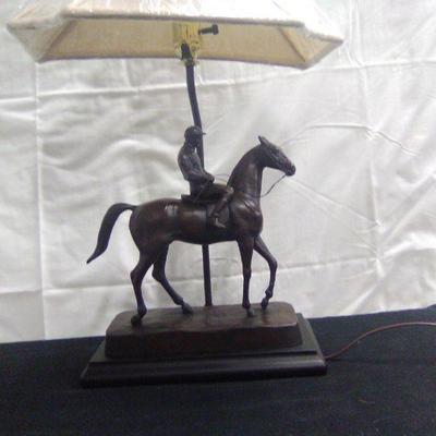 Jockey and Mount Bronze Lamp