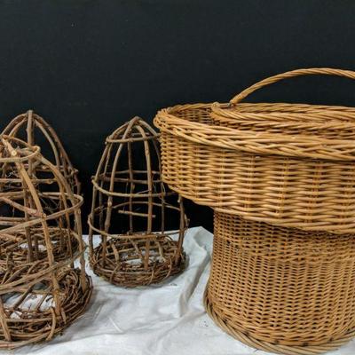 Birdhouses and Basket