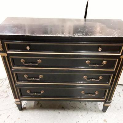 Black and Gold Painted Chest