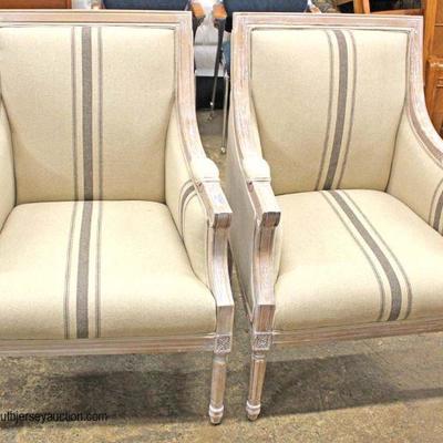  PAIR of New Contemporary White Wash Fireside Chairs

Located Inside â€“ Auction Estimate $200-$400 