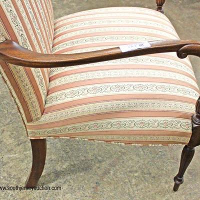 SOLID Mahogany Frame Scroll Arm High Back Chair

Located Inside â€“ Auction Estimate $100-$200 