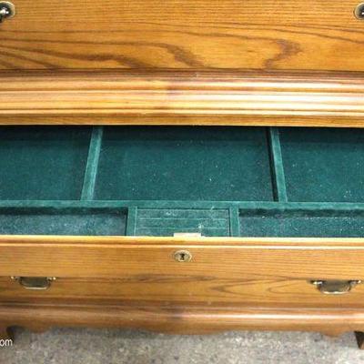  SOLID Oak High Chest with Jewelry Box Drawer and Low Chest by â€œDurham Furnitureâ€

Located Inside â€“ Auction Estimate $300-$600 