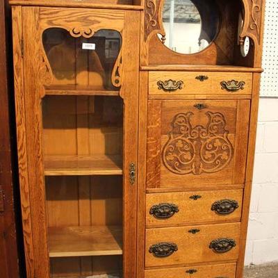 ANTIQUE Oak Carved Secretary Bookcase (Side by Side)

Located Inside â€“ Auction Estimate $300-$600 