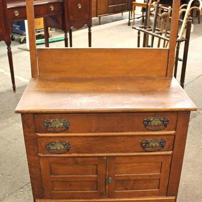  ANTIQUE Oak Washstand with Towel Bar

Located Inside â€“ Auction Estimate $100-$200 