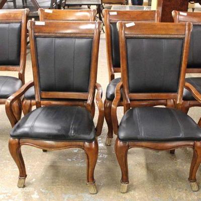  Contemporary 7 Piece Burl Mahogany and Banded Dining Room Table with 6 Chairs and 2 Leaves

Located Inside â€“ Auction Estimate $400-$800 