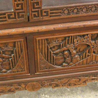  SOLID Mahogany Highly Carved in the Asian Style 2 Door Display Cabinet

Located Inside â€“ Auction Estimate $200-$400 