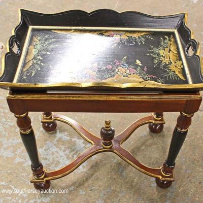  Paint Decorated Serving Table in the Manner of Maitland Smith

Located Inside â€“ Auction Estimate $100-$200 