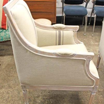 PAIR of New Contemporary White Wash Fireside Chairs

Located Inside â€“ Auction Estimate $200-$400 